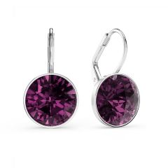 Bella Earrings with 6 Carat Amethyst Crystals Silver Plated