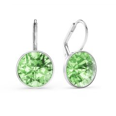 Bella Earrings with 6 Carat Peridot Crystals Silver Plated