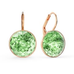 Bella Earrings with 10 Carat Peridot Crystals Rose Gold Plated