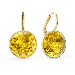 Bella Earrings with 10 Carat Light Topaz Crystals Gold Plated
