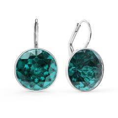 Bella Earrings with 10 Carat Blue Zircon Crystals Silver Plated
