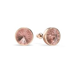 Statement Mix Stud Carrier Earrings Vintage Rose Crystals Rose Gold Plated