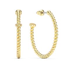 Rope Coil 26mm Mix Hoop Earrings Gold Plated