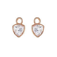Trillion Mini Mix Hoop Earring Charms with Clear Swarovski Crystals Rose Gold Plated