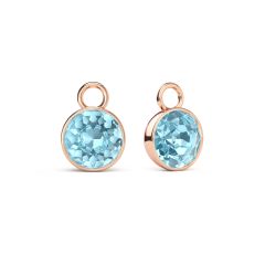 Bella 2 Carat Mix Charms with Aquamarine Crystals Rose Gold Plated