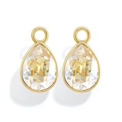 Statement Teardrop Mix Charms with Swarovski Crystal Moonlight Gold Plated
