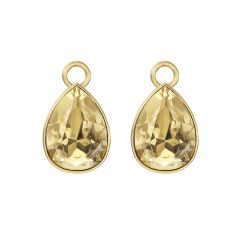 Statement Teardrop Mix Charms with Golden Shadow Crystals Gold Plated