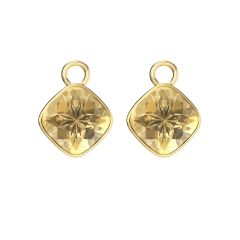 Cushion Mix Charms with Golden Shadow Crystals Gold Plated