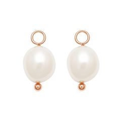 Organic Freshwater Pearl Drop Mix Charm Rose Gold Plated