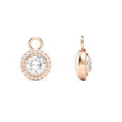 Angelic Circle Mix Charms Clear Crystals Rose Gold Plated