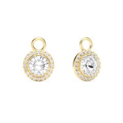 Angelic Circle Mix Charms Clear Crystals Gold Plated