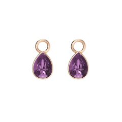 Petite Teardrop Mix Charms with Iris Crystals Rose Gold Plated
