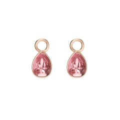 Petite Teardrop Mix Charms with Vintage Rose Crystals Rose Gold Plated