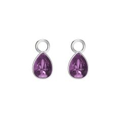 Petite Teardrop Mix Charms with Iris Crystals Rhodium Plated