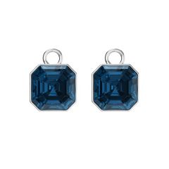 Asscher Mix Charms with Montana Crystals Rhodium Plated