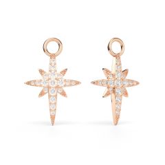 Polaris Long Star Mix Charms Clear Crystals Rose Gold Plated