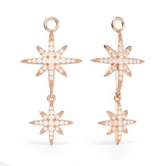 Polaris Statement Drop Star Mix Charms Clear Crystals Rose Gold Plated