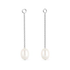 Petite Drop Freshwater Pearl Mix Charms Rhodium Plated