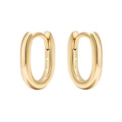 Minimal Long Mix Hoop Carrier Earrings in Sterling Silver Gold Plated