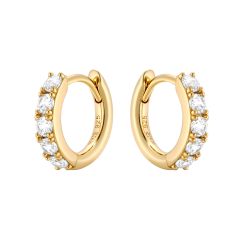 Eternity Bold Mix Hoop Carrier Earrings in Sterling Silver Gold Plated