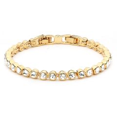 MYJS Tennis Bracelet with Clear Swarovski® Crystals Gold Plated