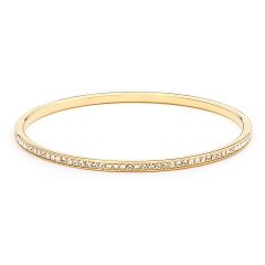 Metro Eternity Bangle with Clear Crystals Gold Plated