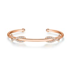 Double Infinity Cuff Bangle with Swarovski® Crystal Rose Gold Plated