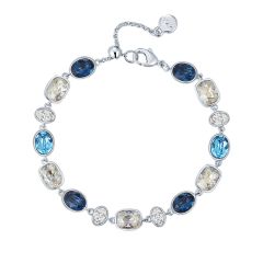 Festival Blue Bracelet w Swarovski Crystals Rhodium Plated