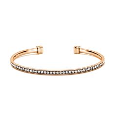 Eternity Metro Open Bangle with Austrian Crystals Rose Gold Plated