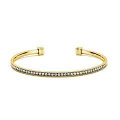 Eternity Metro Open Bangle with Austrian Crystals Gold Plated