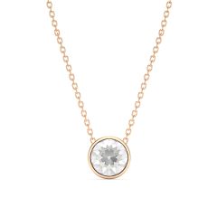 Bella 4 Carat Necklace Clear Crystal Rose Gold Plated