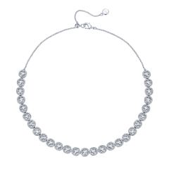 Angelic Square Necklace Crystals Rhodium Plated