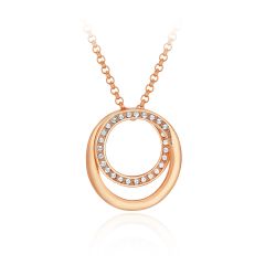 Infinity Hoop Pendant with Swarovski Crystals Rose Gold Plated