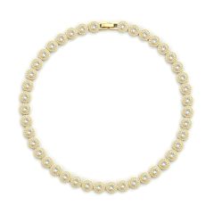 Angelic Tennis Necklace Clear Crystals Gold Plated
