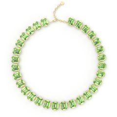 Octagon Sensational Statement Necklace Peridot Crystals Gold Plated