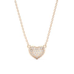 Alana Heart Necklace Clear Crystals Rose Gold Plated