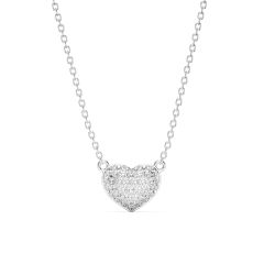 Alana Heart Necklace Clear Crystals Rhodium Plated