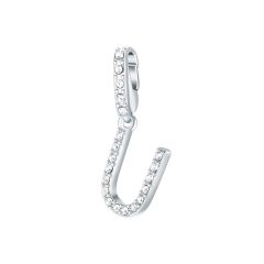 Affinity Charm Letter U with clear Crystals Rhodium Plated