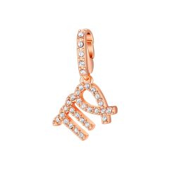 Affinity Charm Virgo Zodiac Sign with clear Crystals Rose Gold Plated