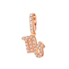 Affinity Charm Scorpio Zodiac Sign with clear Crystals Rose Gold Plated