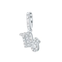 Affinity Charm Scorpio Zodiac Sign with clear Crystals Rhodium Plated