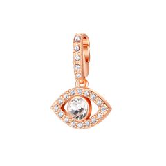 Affinity Evil Eye Charm with clear Crystals Rose Gold Plated