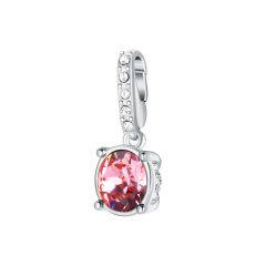 Affinity Libra Birthstone Charm made with Rose Crystals Rhodium Plated