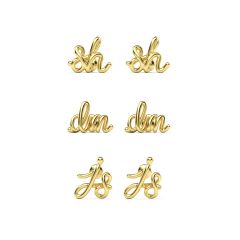 Calligraphy Initial Name Personalised Earrings in Sterling Silver