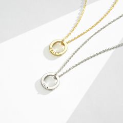 Personalised Single Family Circles Necklace in Sterling Silver