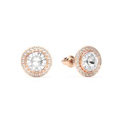 Angelic Stud Earrings Clear Crystals Rose Gold Plated