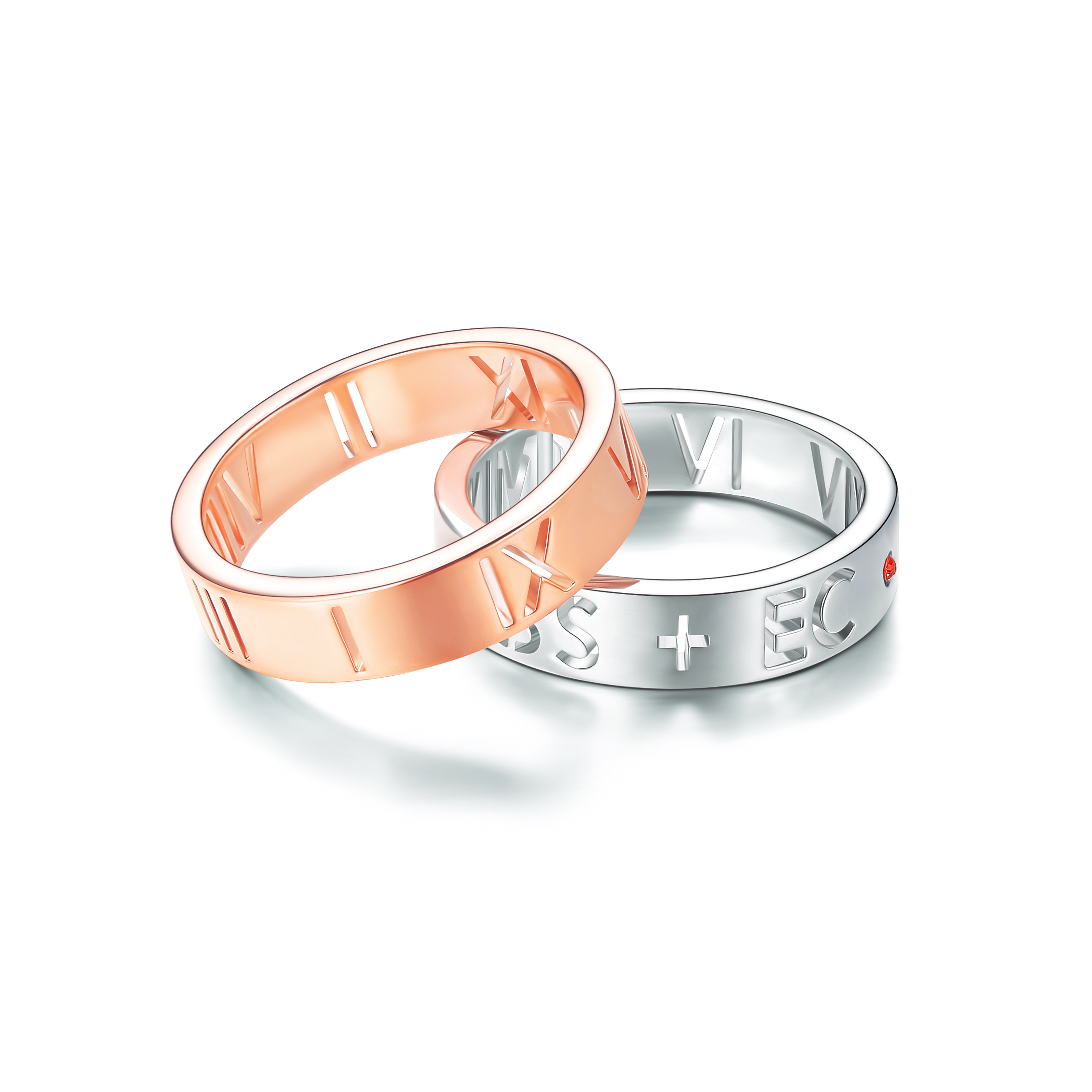 Personalised Holepunched Carved Ring in Sterling Silver