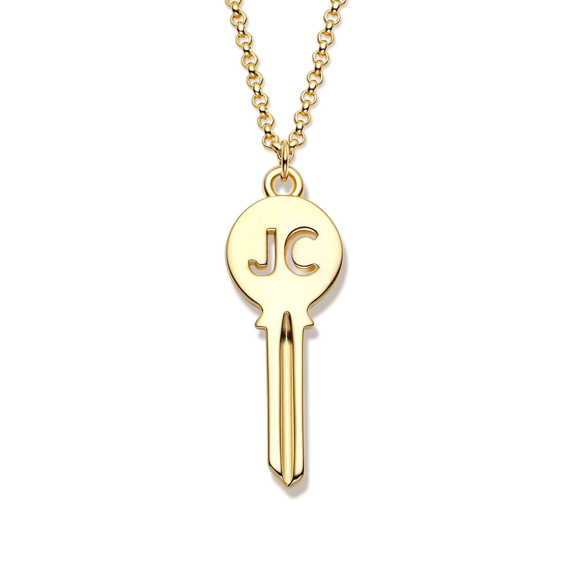 Personalised Holepunched Circle Key Necklace in Sterling Silver